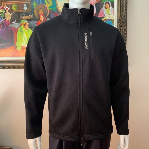 KARBON Performance Men's Black Activewear Sweater Jacket - Picture 3 of 11